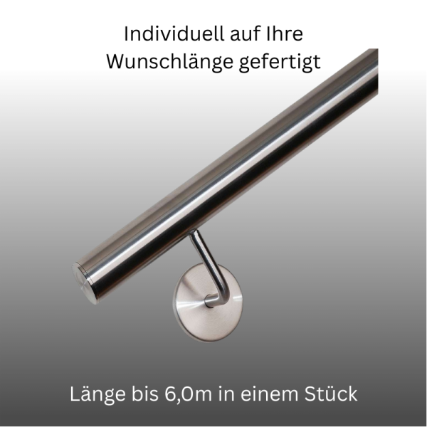 Handlauf Edelstahl DS01, Mit Klickrosette, Länge auf Maß