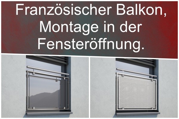 Französischer Balkon in der Fensteröffnung.