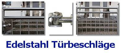 Geländerbauteile Edelstahl für Geländer in V2A und V4A.