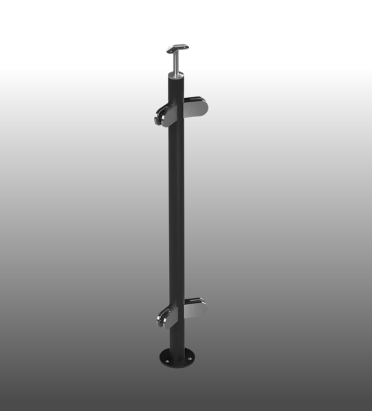 Geländerpfosten 45 Grad Eckpfosten Glasgeländer pulverbeschichtet