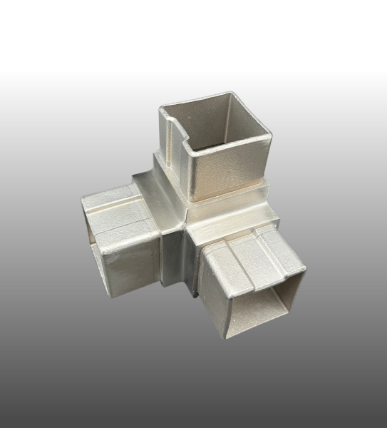 Vierkantrohrverbinder 3-Seitig V2A