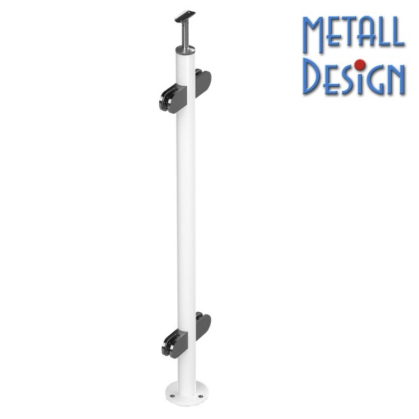 Mittelpfosten Glasgeländer pulverbeschichtet Weiß Mittelpfosten Glasgeländer pulverbeschichtet Weiß