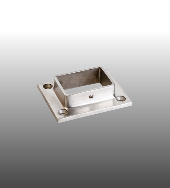 % Rechteckrohr Edelstahl Wand und Bodenanschluss %