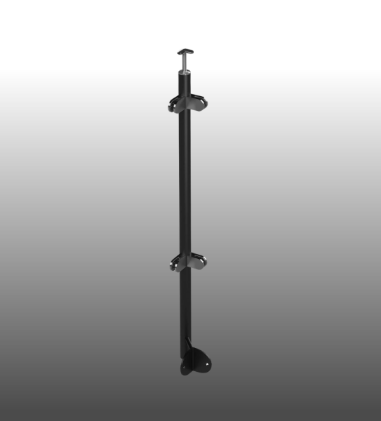 Glasgeländerpfosten pulverbeschichtet RAL 7016 - Eckpfosten 90 Grad