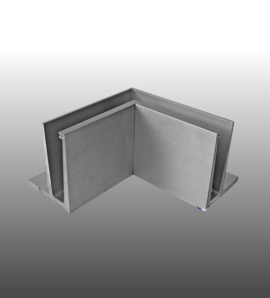 Innenecke Ganzglasgeländer GBP-03 aufgesetzte Montage