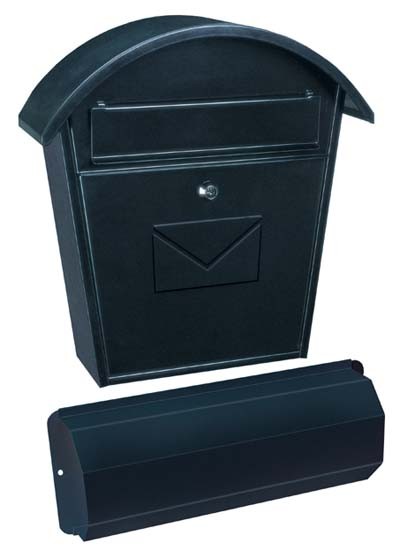 Briefkasten mit Zeitungsfach Schwarz