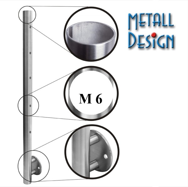 SONDERPOSTEN Geländerpfosten 42,4 Edelstahl 5x M6 Seitliche Montage SONDERPOSTEN Geländerpfosten 42,4 Edelstahl 5x M6 Seitliche Montage
