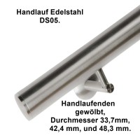 Handlauf DS05 aus Edelstahl, Länge auf Maß bis 6,0 m Handlauf DS05 aus Edelstahl, Länge auf Maß bis 6,0 m