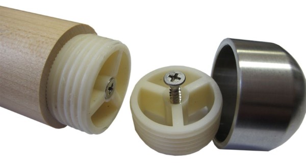 Handlauf Holz Adapter für Edelstahlenden und Verbindern 45 mm