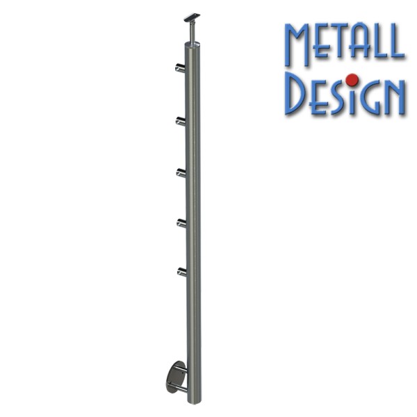Geländerpfosten Edelstahl Relinggeländer 5 Querstabhalter, seitliche Montage. Geländerpfosten Edelstahl Relinggeländer 5 Querstabhalter, seitliche Montage.