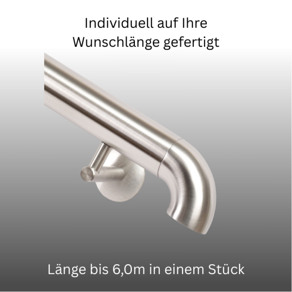 Handlauf Edelstahl mit Endbogen in allen Größen