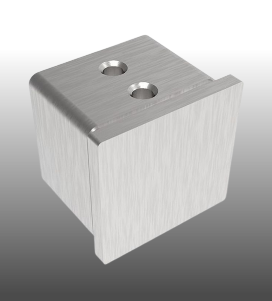 Glasgeländer Endkappe Vierkantrohr.