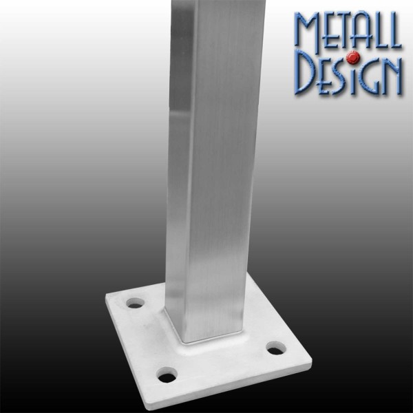 Bodenpflansch Vierkantrohr Geländerpfosten 40 mm x 40 mm Bodenpflansch Vierkantrohr Geländerpfosten 40 mm x 40 mm
