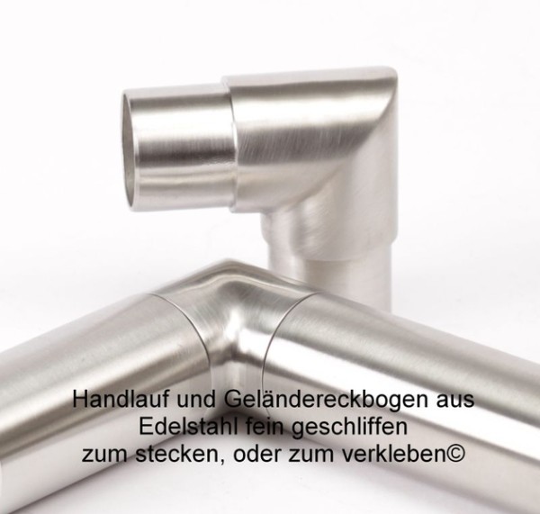 Handlauf und Geländereckbogen aus Edelstahl Handlauf und Geländereckbogen aus Edelstahl
