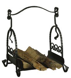 Holzkorb schwarz / antik