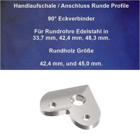 Anschlussplatte Handlauf und Geländer Rundrohr 90° Eckverbinder. Anschlussplatte Handlauf und Geländer Rundrohr 90° Eckverbinder.