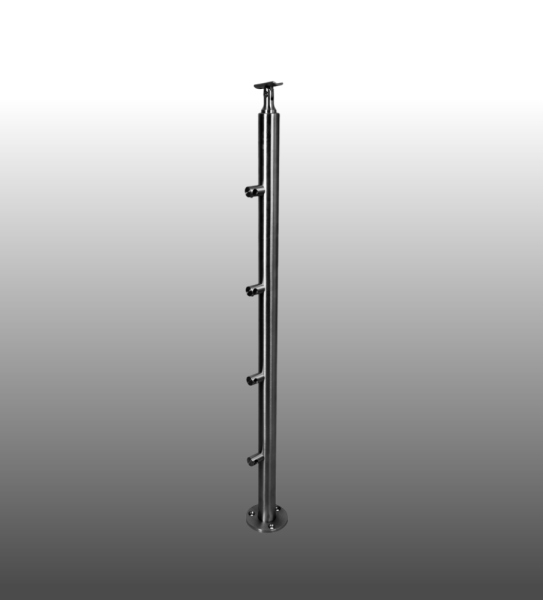 Geländerpfosten Relinggeländer aufgesetzte Montage 4 Querstabhalter