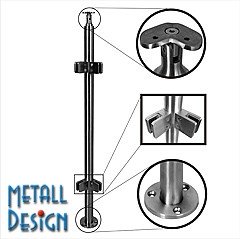 Geländerpfosten Eckpfosten Glasgeländer Edelstahl.