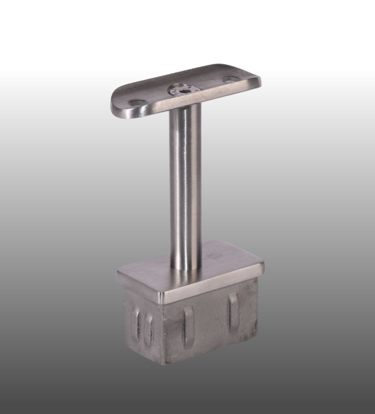 Rohrstütze Rechteckrohr für Geländerpfosten, Handlauf rund in allen Größen