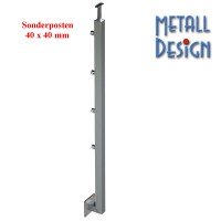 Geländerpfosten Vierkantrohr Relinggeländer 40 x 40 mm seitliche Montage Geländerpfosten Vierkantrohr Relinggeländer 40 x 40 mm seitliche Montage