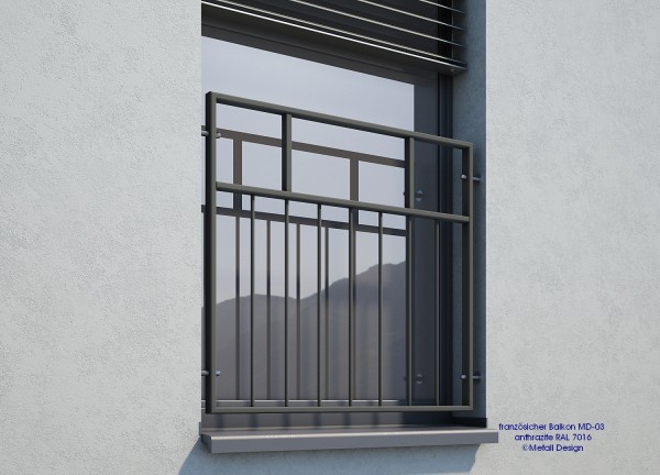 französischer Balkon MD 03P, anthrazit RAL7016 französischer Balkon MD 03P, anthrazit RAL7016