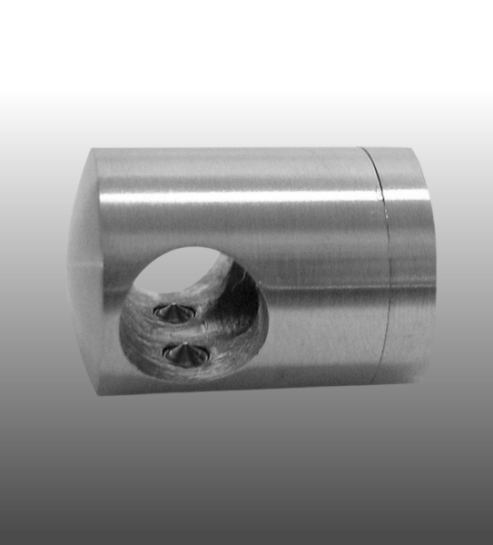 Querstabhalter Anschluss flach geteilt für Geländerpfosten Vierkantrohr.